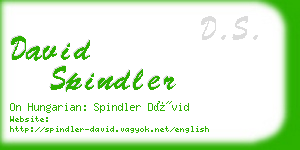 david spindler business card